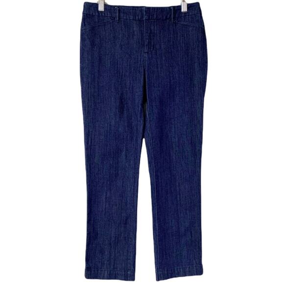 White House Black Market WHBM Straight Crop Flat Front Trouser Women's Jeans 2 - Picture 1 of 8